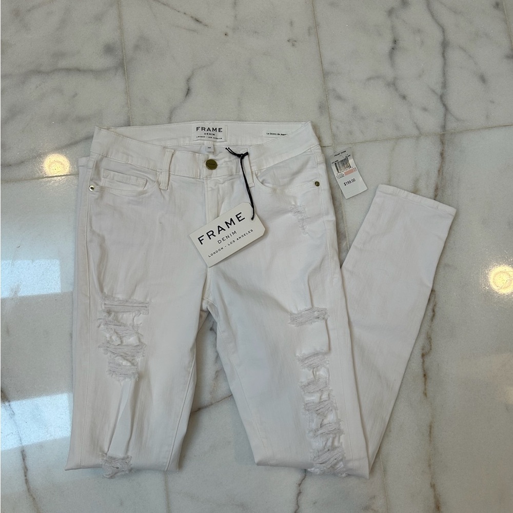 Frame Denim White Skinny Jeans